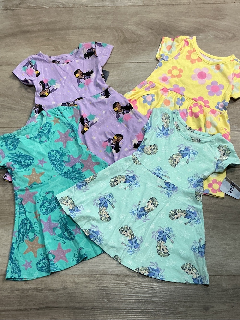Girls' Character Skater Dresses - Elsa, Mermaid & Floral Prints